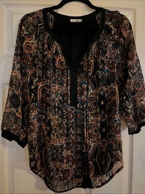 Anthropology’s Meadow Rue Silk/Chiffon 3/4 sleeve